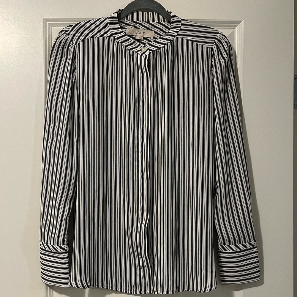 LOFT Monochrome Striped Top